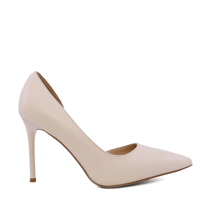 Pantofi stiletto D'Orsay femei Luca di Gioia bej din piele 1261DD7263BE
