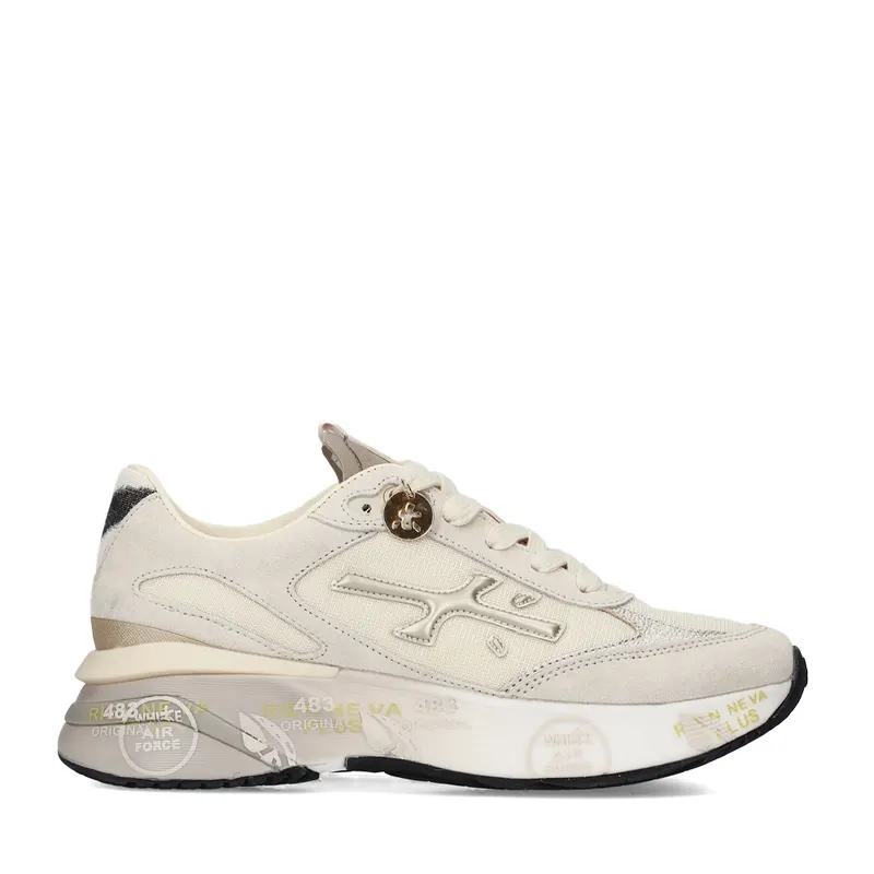 Sneakers femei Premiata Moerun-D bej din piele și textil 1691DP8080BE