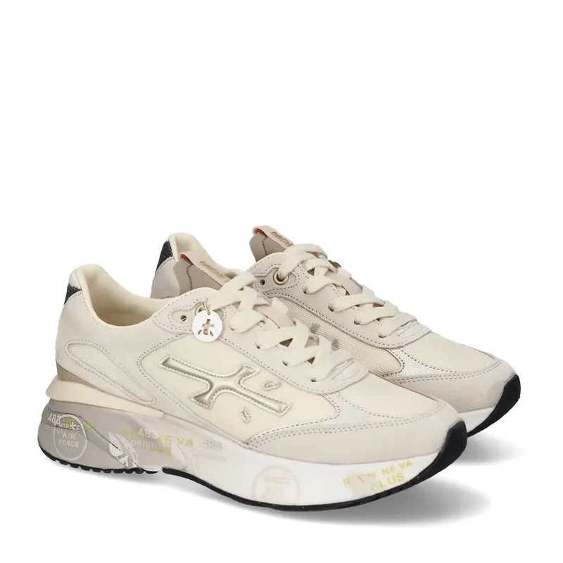 Sneakers femei Premiata Moerun-D bej din piele și textil 1691DP8080BE — imaginea 2
