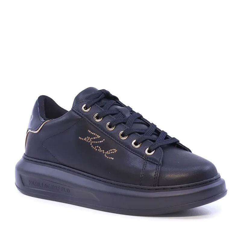 Sneakers femei Karl Lagerfeld Kapri Rhinestone negri din piele 2052DP62518N — imaginea 2