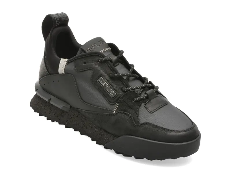 Pantofi sport REPLAY negri, MS1P76L, din piele naturala