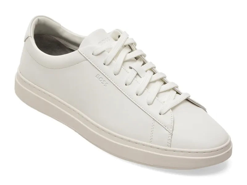Pantofi sport BOSS albi, 2853, din piele naturala