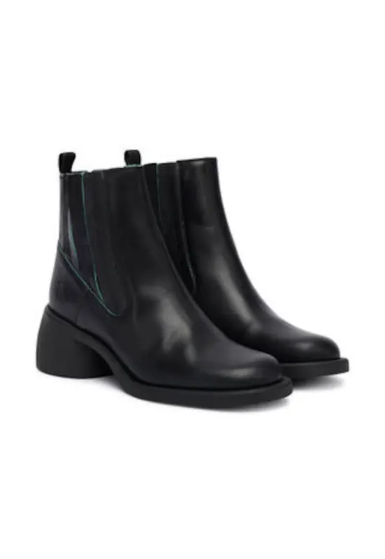 Ghete dama pana la glezna - 305622464 - piele naturala - negru