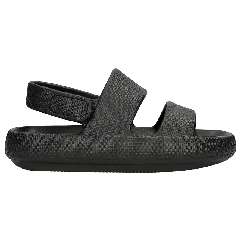 Sandale negre din cauciuc RELAKS cu închidere velcro