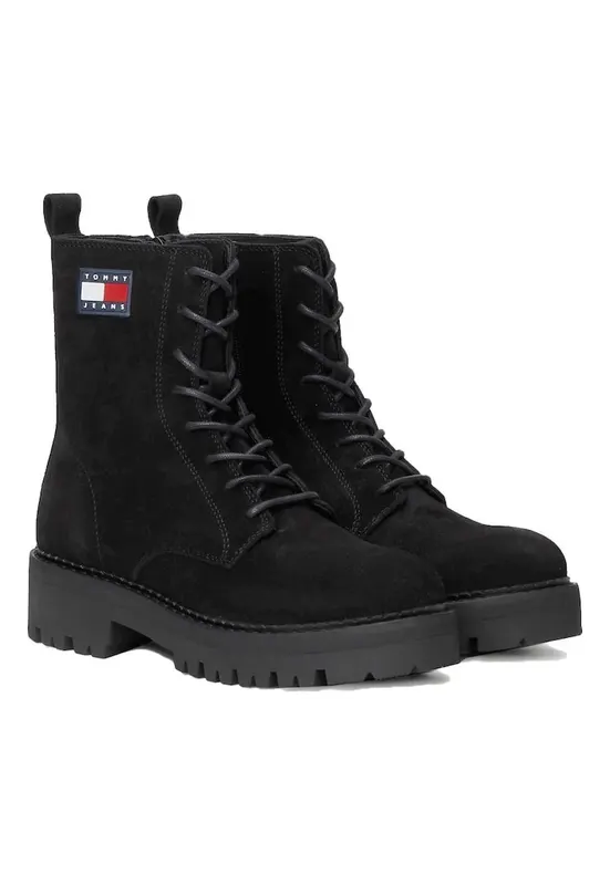Ghete dama - casual - piele intoarsa - negru