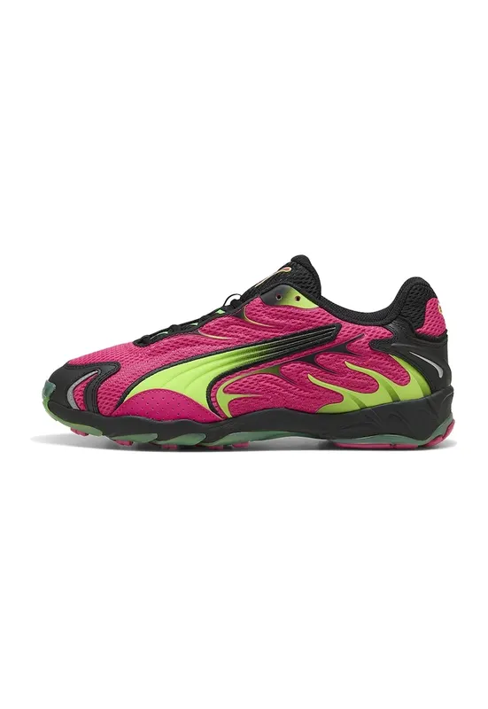 Pantofi sport Inhale cu garnituri sintetice - Negru/Verde electric/Roz
