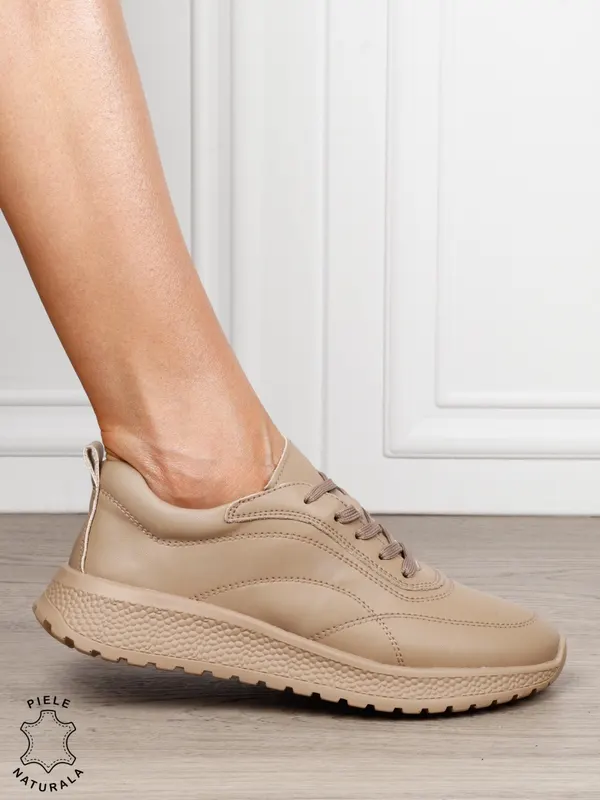 Pantofi casual din piele naturală pentru un stil autentic CRL1816 KHAKI