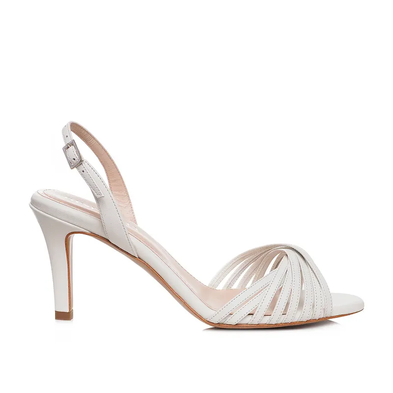 Sandale Seline Piele Naturala, Off-White
