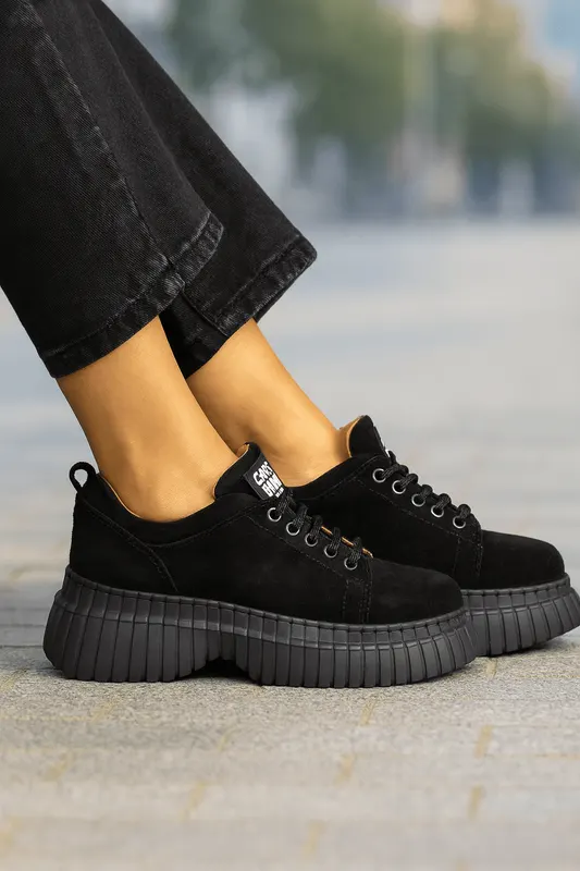 Pantofi Casual Dama din Piele Negri - NELA