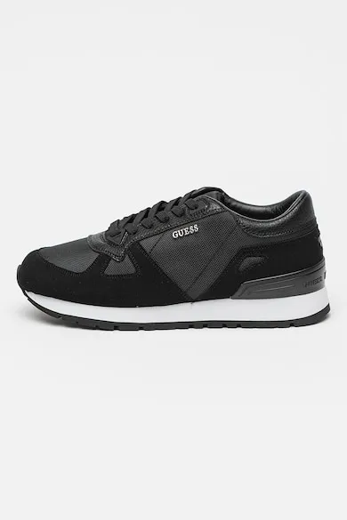 Pantofi sport cu insertii de piele intoarsa - Negru