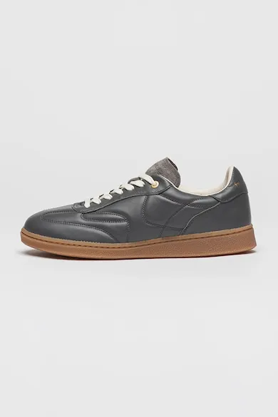 Pantofi sport de piele cu talpa plata - Gri