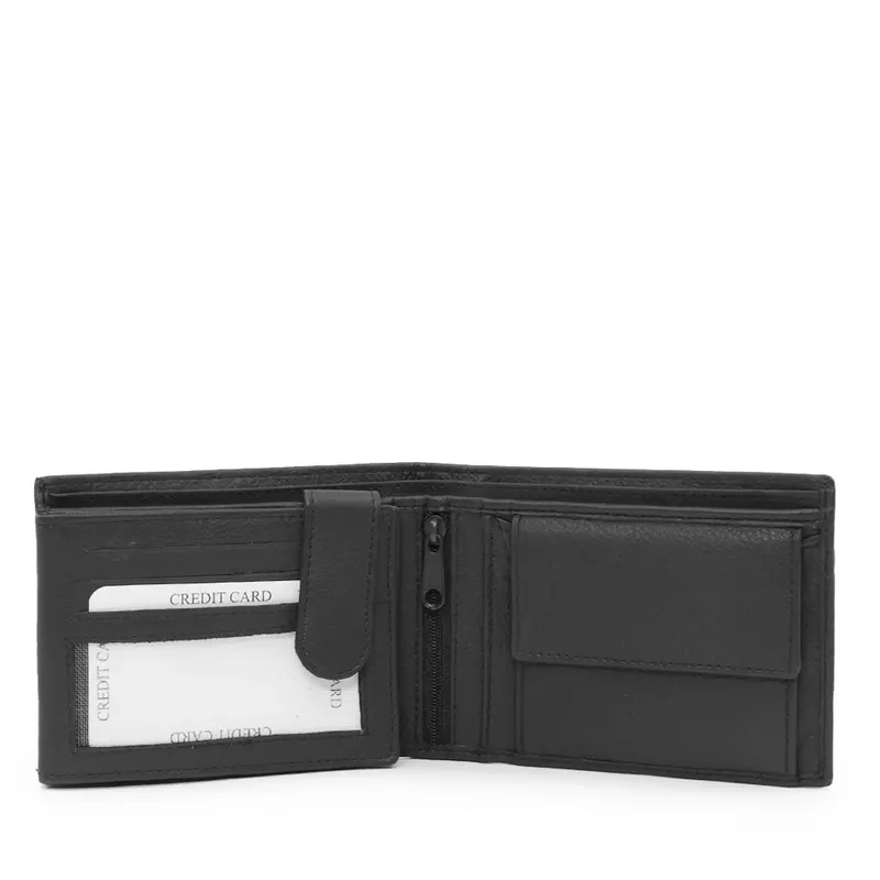 Portmoneu bărbați negru din piele 263BPU3319N — imaginea 2