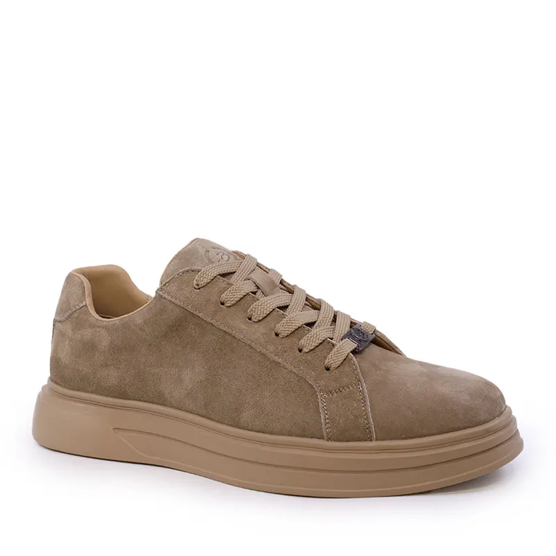 Sneakers ușori bărbați bej din piele întoarsă 3851BP792VBE — imaginea 2