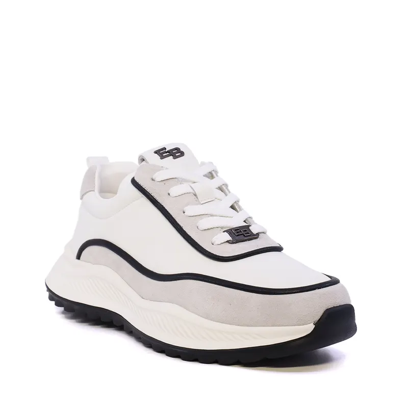 Sneaker ușori bărbați Enzo Bertini albi din piele și piele întoarsă 3661BP851A — imaginea 2
