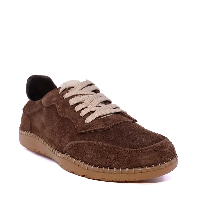Sneakers bărbați Thezeus maro din piele întoarsă 2101BP74034VM — imaginea 2