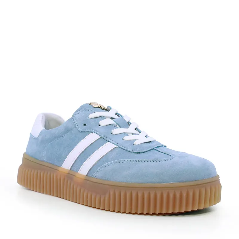 Sneaker femei Enzo Bertini albaștri din piele întoarsă 1391DP1410VBL — imaginea 2