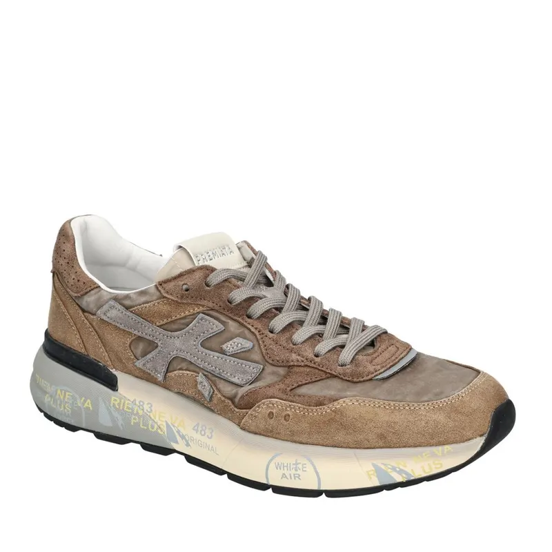Sneakers bărbați Premiata Mick bej din piele și textil 1692BP8437BE — imaginea 2