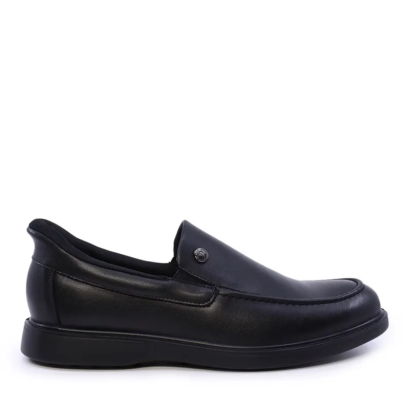 Pantofi tip loafer bărbați negri din piele 3852BP867N
