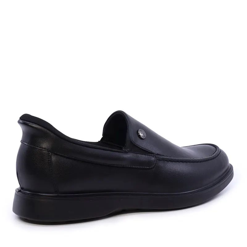 Pantofi tip loafer bărbați negri din piele 3852BP867N — imaginea 2