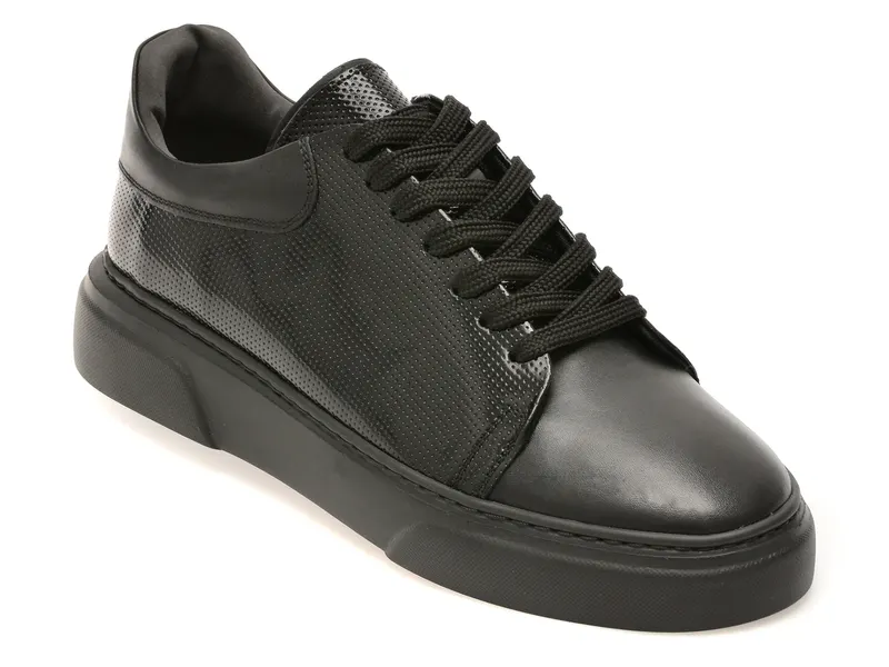 Pantofi sport LOST negri, LST111, din piele naturala