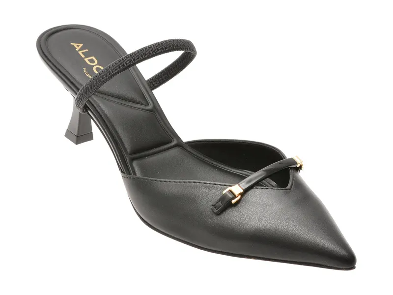 Pantofi eleganti negri, NAILAH 001, din piele ecologica