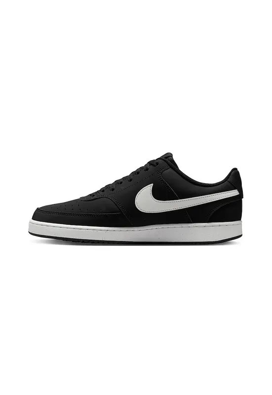 Pantofi sport din piele si piele ecologica Court Vision - Negru