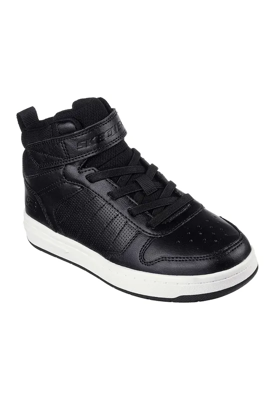 Pantofi sport mid-high din piele ecologica Smoothstreet - Alb/Negru