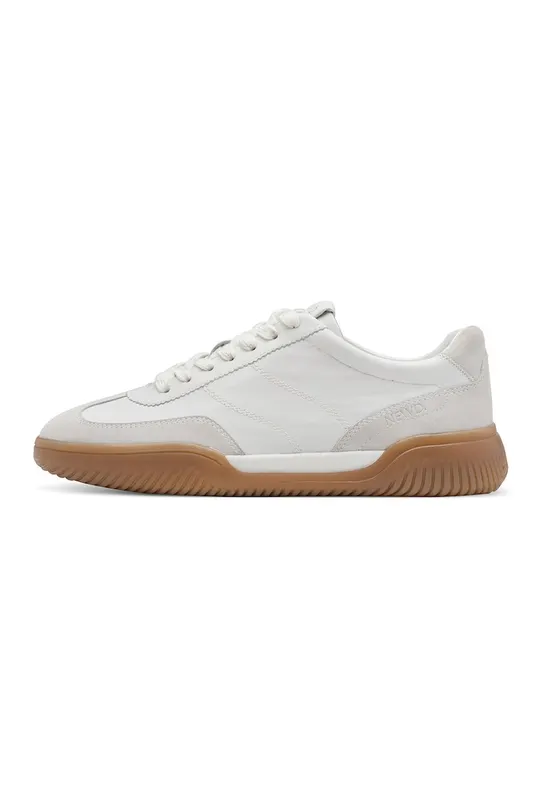 Pantofi sport low-cut din piele - Caramel/Alb murdar/Gri deschis melange