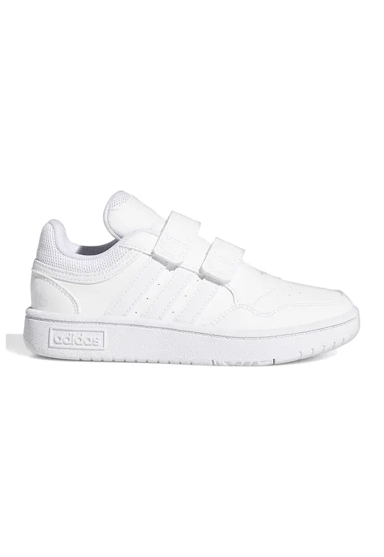 Pantofi sport de piele ecologica cu velcro Hoops 3.0 - Alb