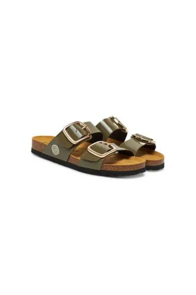 Slapi dama - 700717-07 - Piele ecologica - Verde