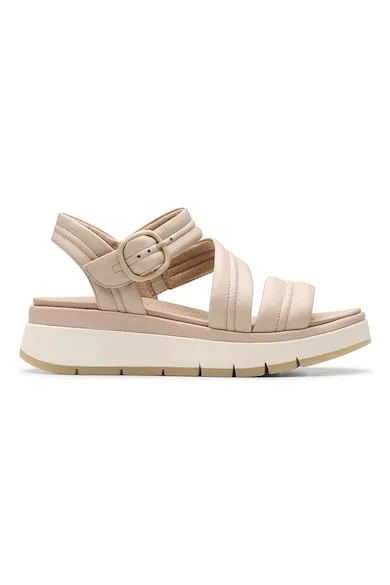 Sandale de piele cu platforma Tuscan - Bej