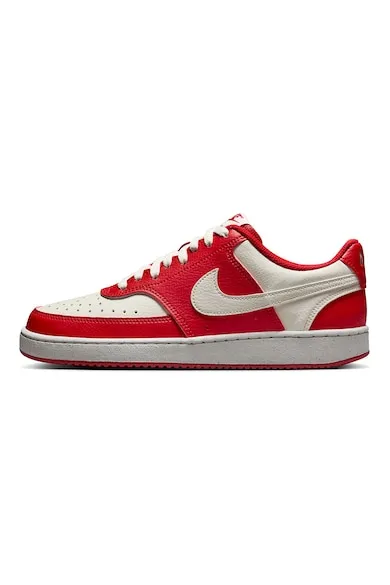 Pantofi sport Court Vision Low Next Nature din piele ecologica - Alb/Rosu inchis