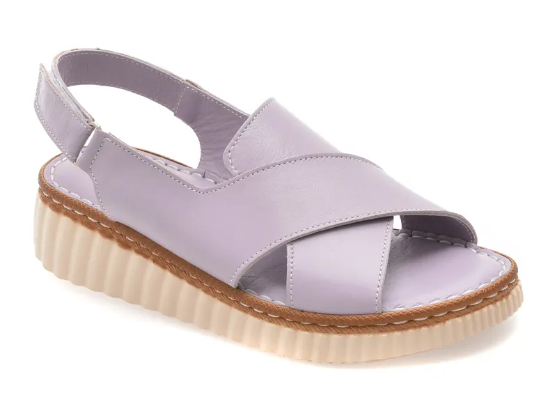 Sandale mov, CS3205, din piele naturala