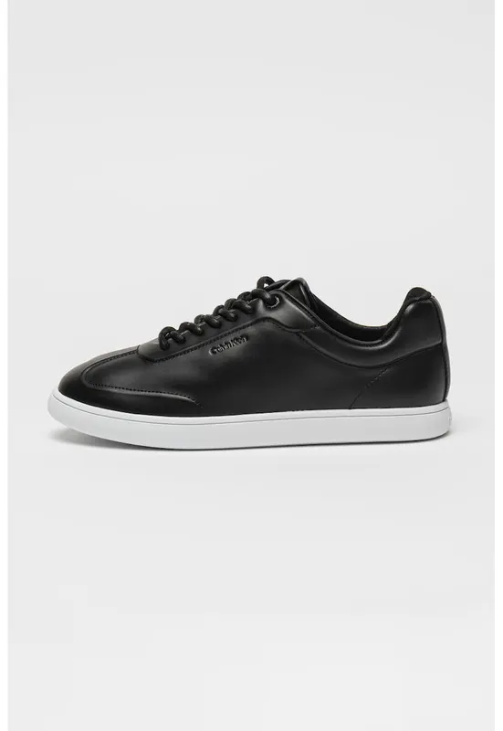 Pantofi sport din piele cu detaliu logo - Negru stins