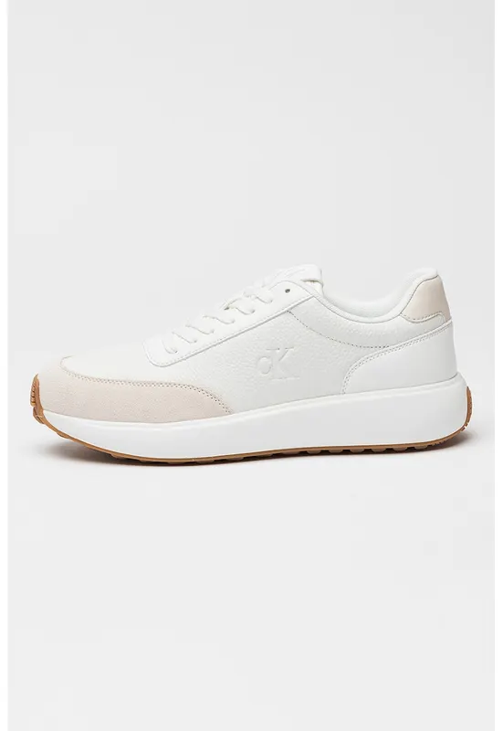 Pantofi sport din piele cu sireturi - Alb/Alb murdar