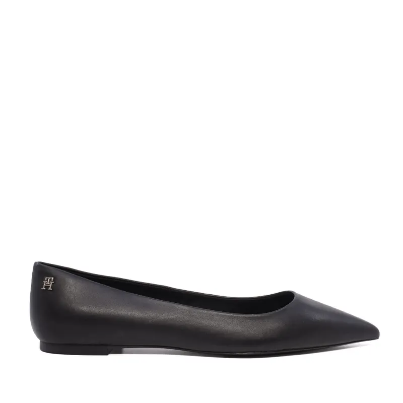 Balerini femei Tommy Hilfiger negri din piele naturală 3417DB7863N
