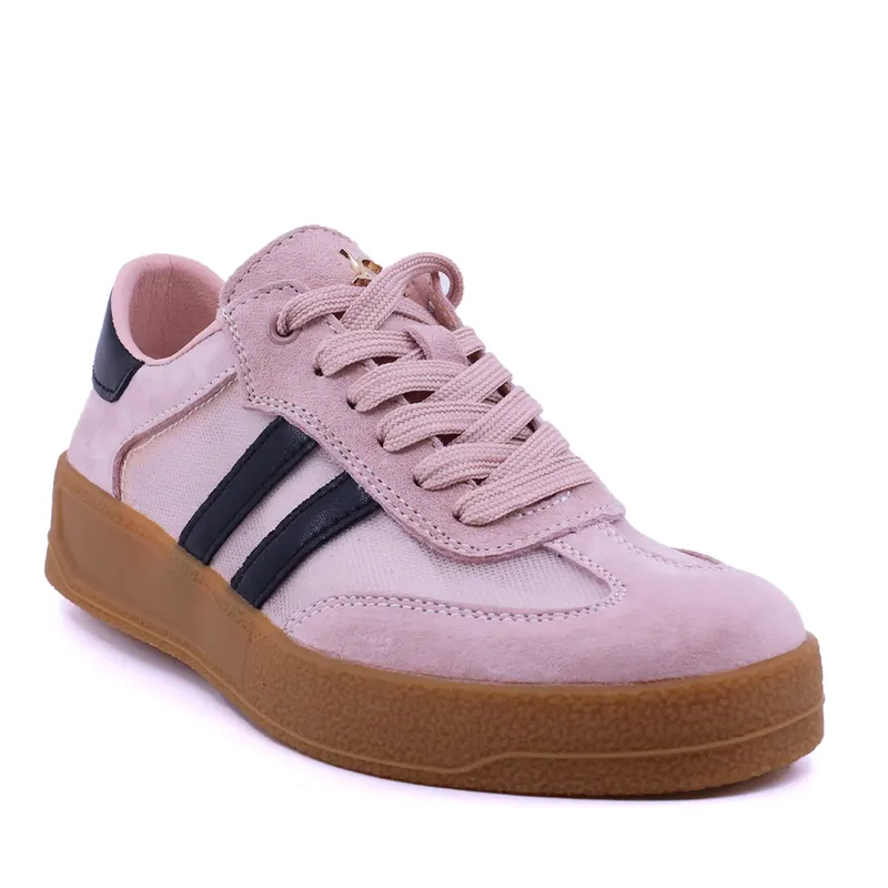 Sneakers femei Luca di Gioia roz din piele întorsă și textil 1291DPF7100VRO — imaginea 2