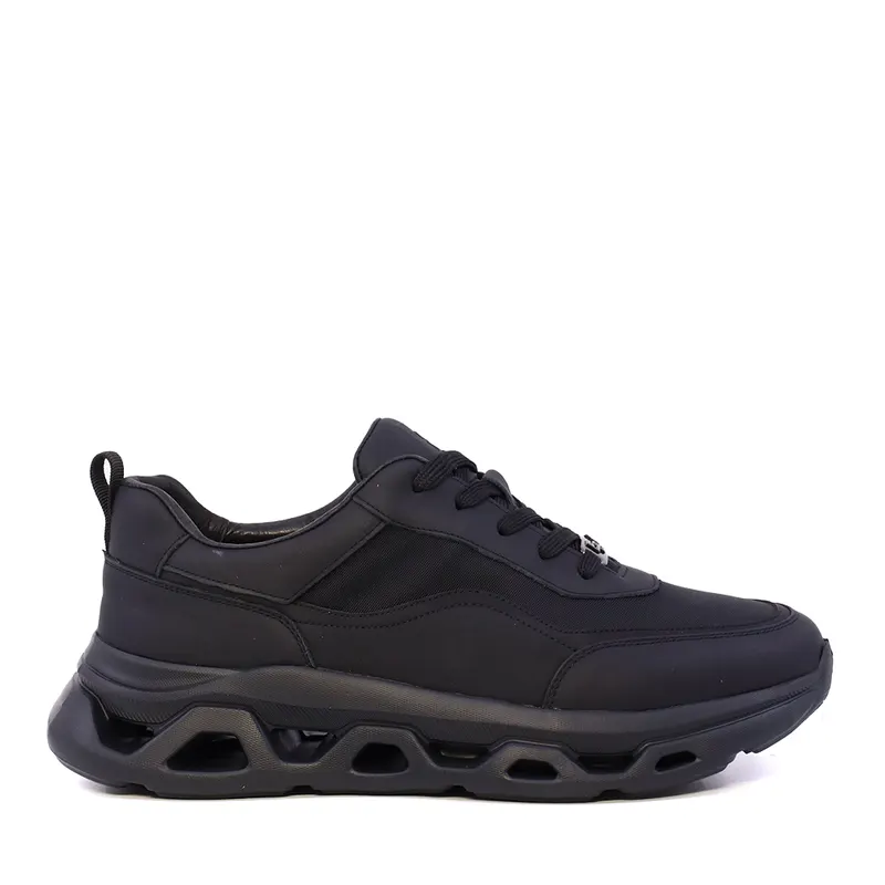 Sneaker ușori bărbați Enzo Bertini negri din piele și textil 3661BP830N