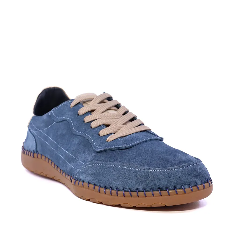 Sneakers bărbați Thezeus albastri din piele întoarsă 2101BP74034VBL — imaginea 2