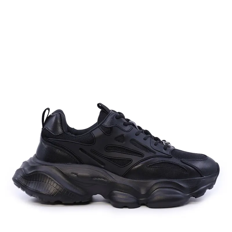 Sneaker bărbați Enzo Bertini negri din piele și textil 3662BP861N