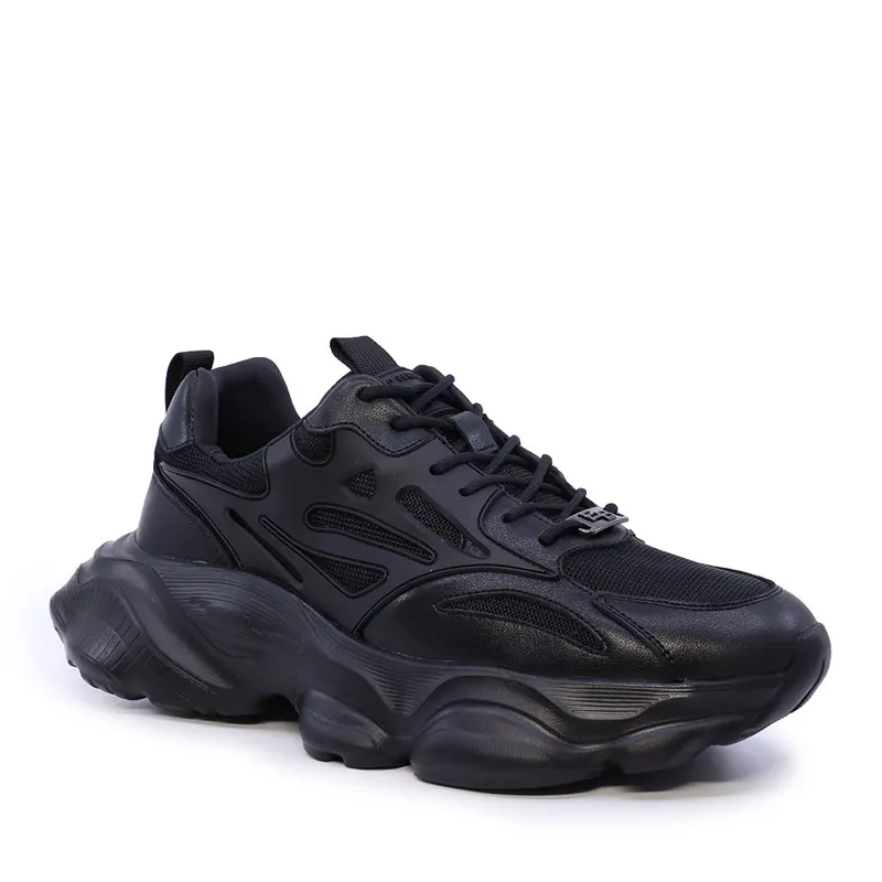 Sneaker bărbați Enzo Bertini negri din piele și textil 3662BP861N — imaginea 2