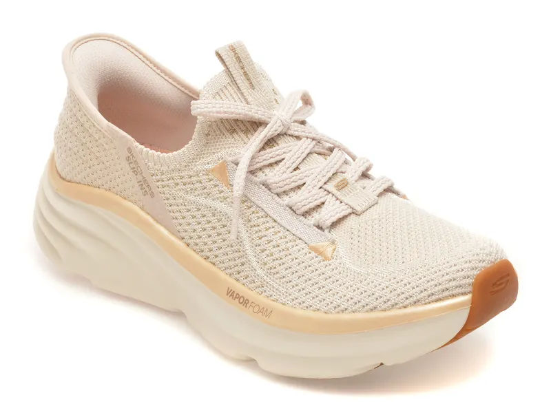 Pantofi sport SKECHERS bej, D LUX VAPOR, din material textil