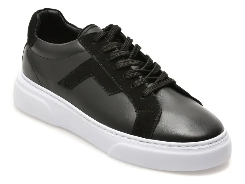 Pantofi sport LOST negri, LST113, din piele naturala