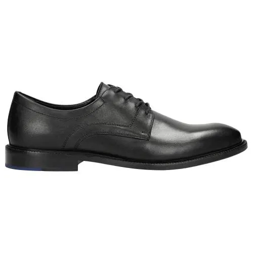 Pantofi negri eleganti pentru barbati cu sireturi