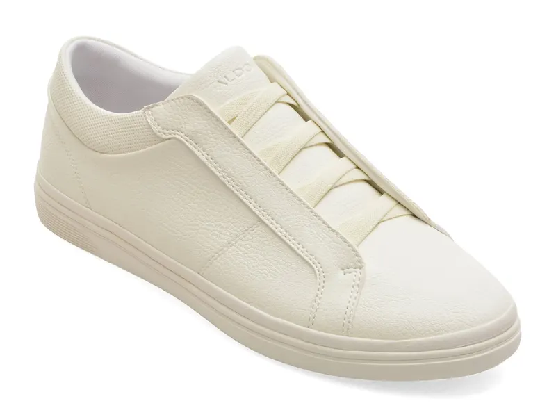 Pantofi sport albi, CARLSON 100, din piele ecologica