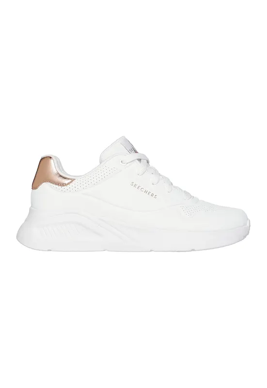Pantofi sport Uno Lite - Shimmer Along cu garnituri cu aspect metalizat - Alb optic/Bronz