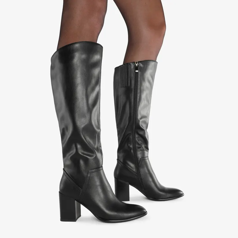 Cizme dama din Piele Ecologica CRL0666 Negre