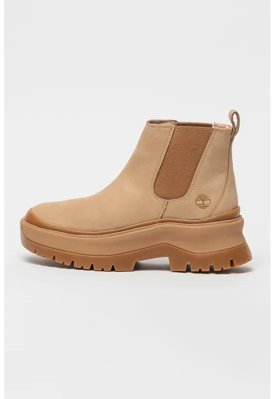 Ghete Chelsea de piele Roxie Lane - Maro nisip
