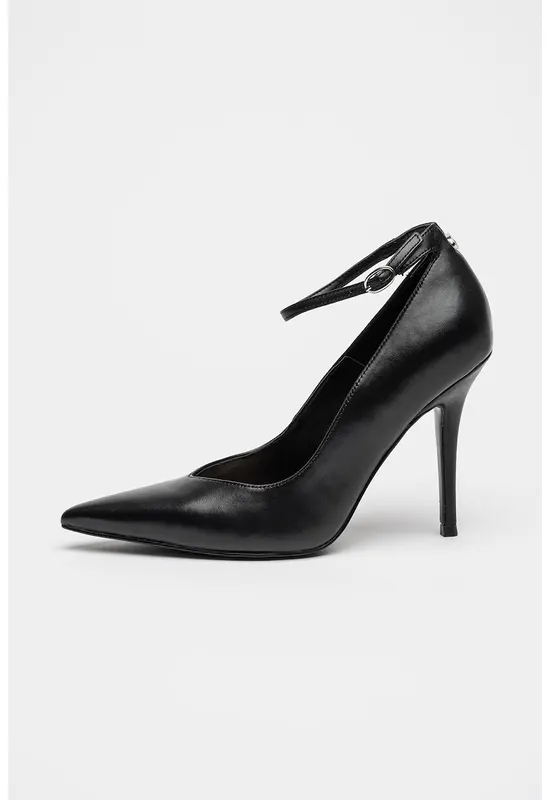 Pantofi de piele cu varf ascutit - Negru
