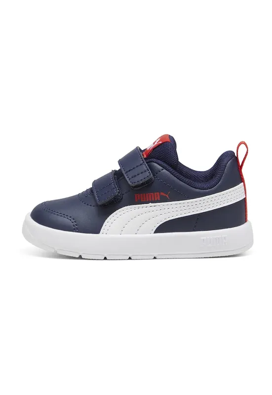 Pantofi sport Courtflex din piele ecologica cu velcro - Rosu/Albastru inchis/Alb optic